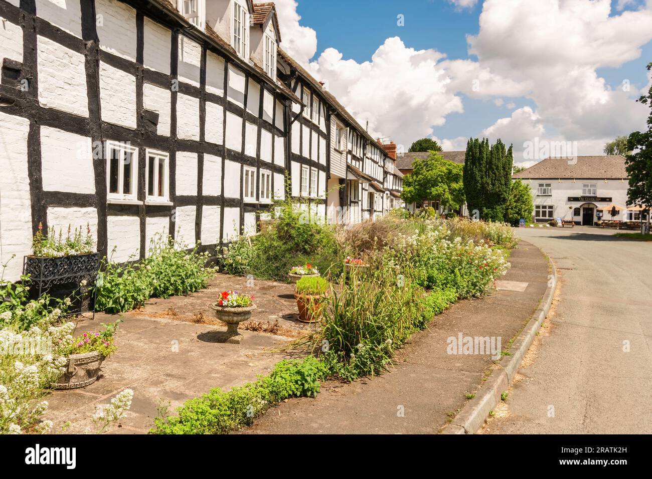 Black and white timbered cottages in th quaint little Village of Dilwyn
