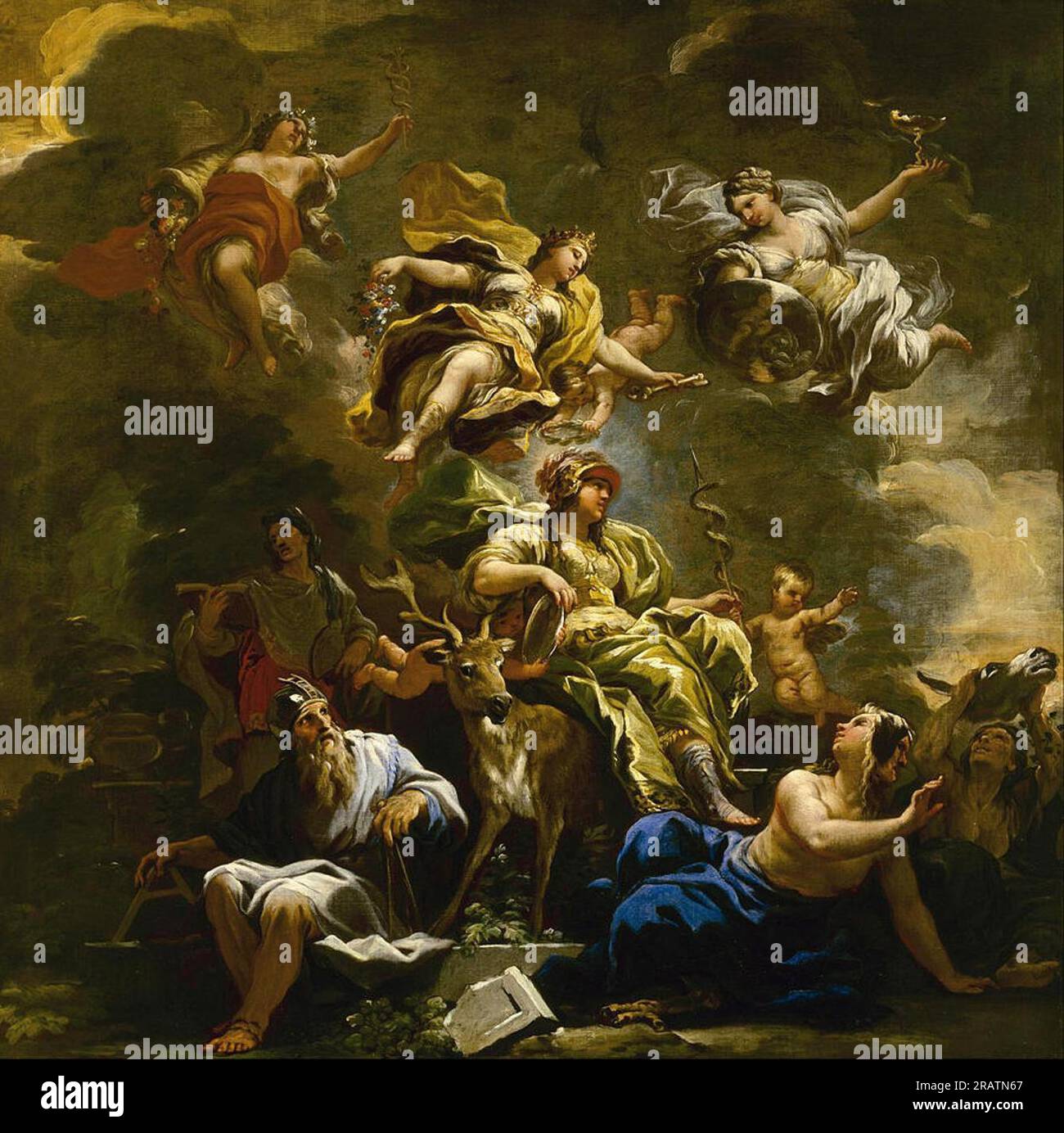 Allegory of Prudence 1685 by Luca Giordano Stock Photo