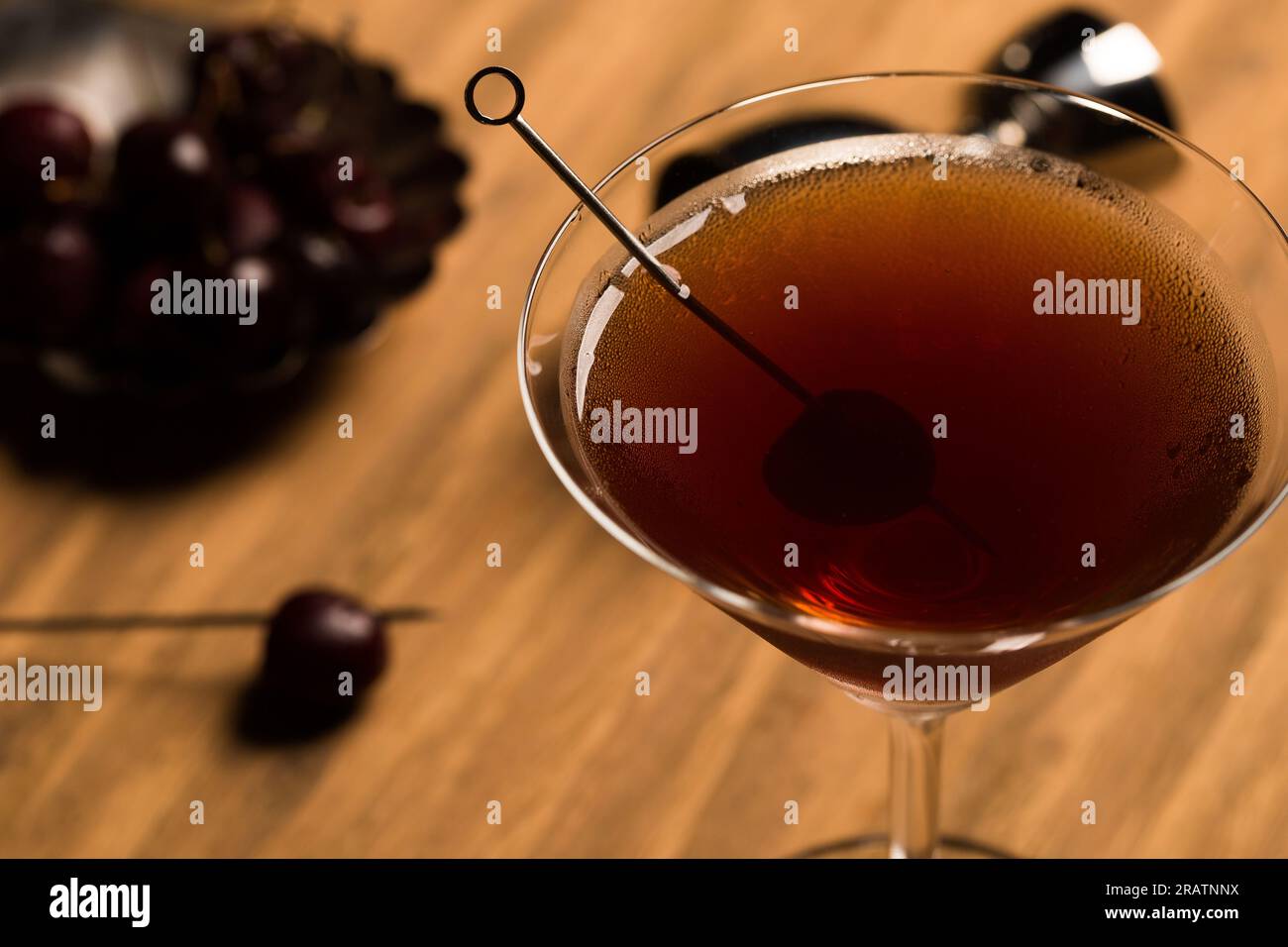 Manhattan Cocktail alcoholic bourbon whiskey, rye whiskey, sweet