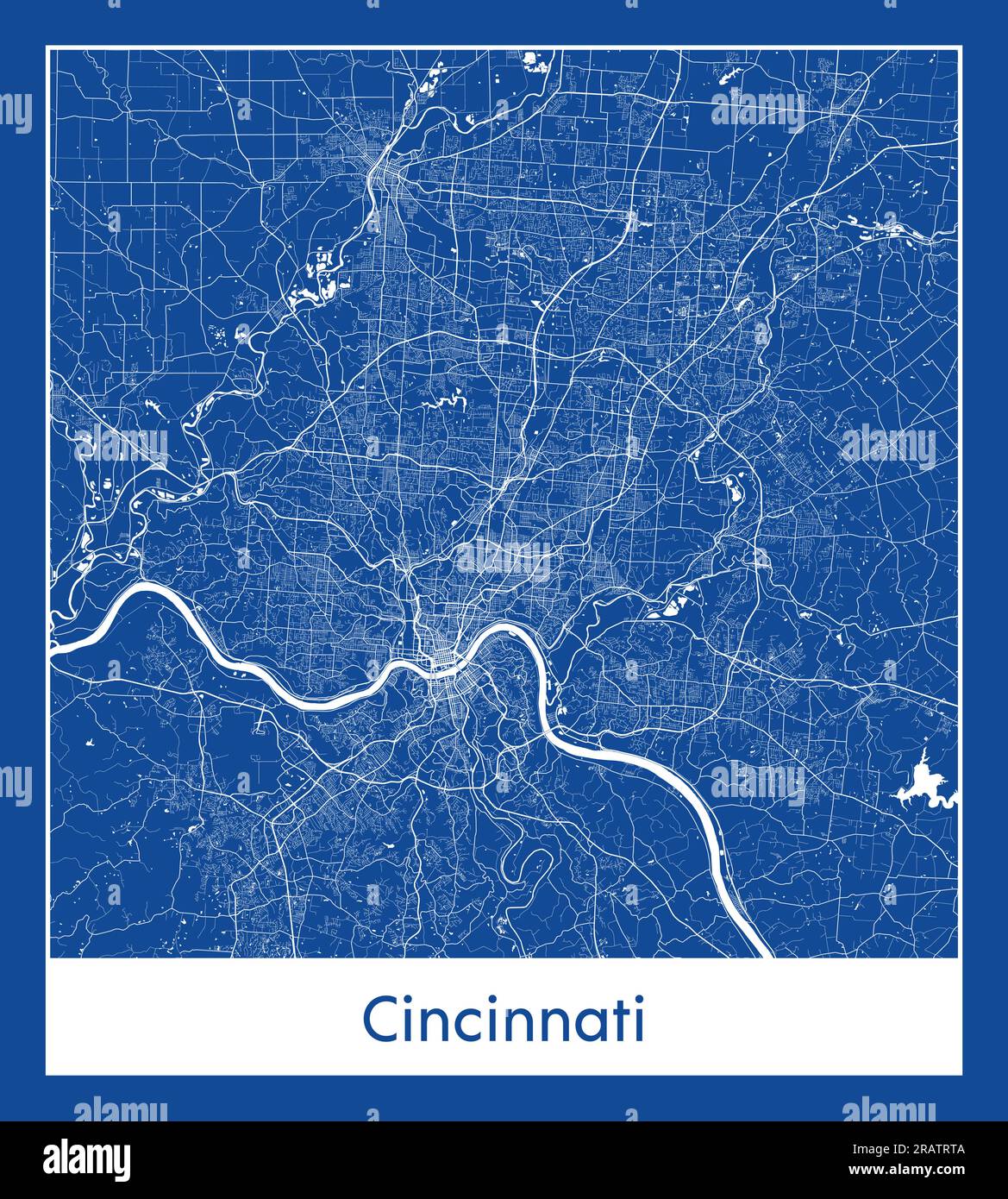 Cincinnati United States North - Cincinnati United States North America City Map Blue Print Vector Illustration 2RATRTA