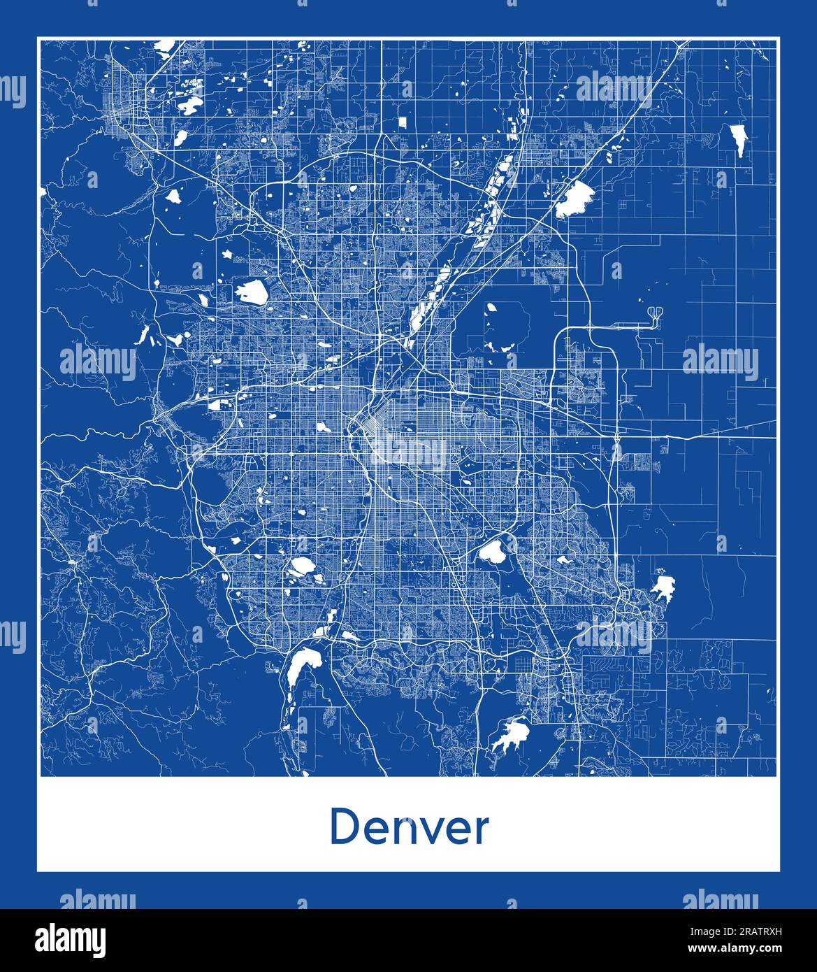 Denver Map Hi Res Stock Photography And Images Alamy Denver United States North America City Map Blue Print Vector Illustration 2RATRXH
