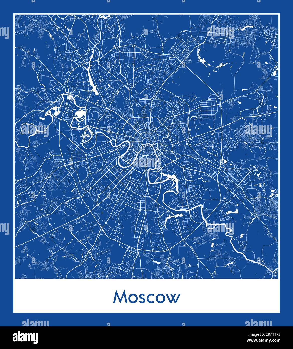 Moscow Russia Europe City map blue print vector illustration Stock ...