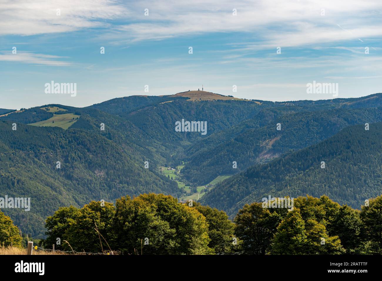 View to the Feldberg, the highest elevation in the Black Forest Stock Photo
