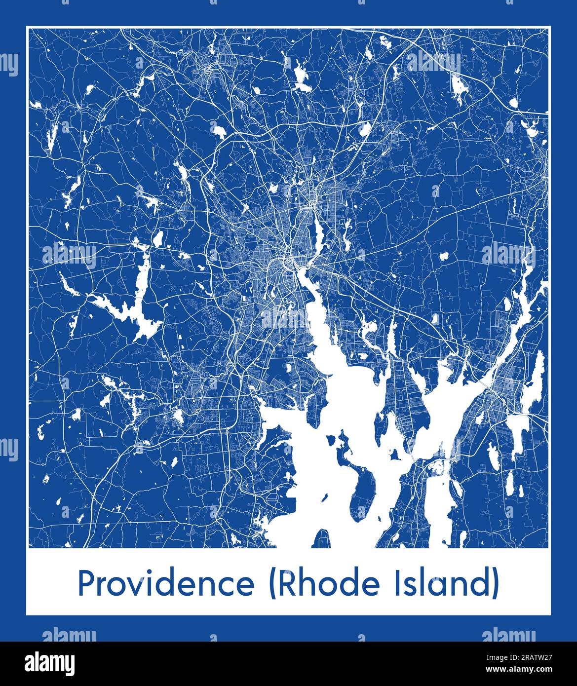Providence Rhode Island United States North America City Map Blue Print Providence Rhode Island United States North America City Map Blue Print Vector Illustration 2RATW27 