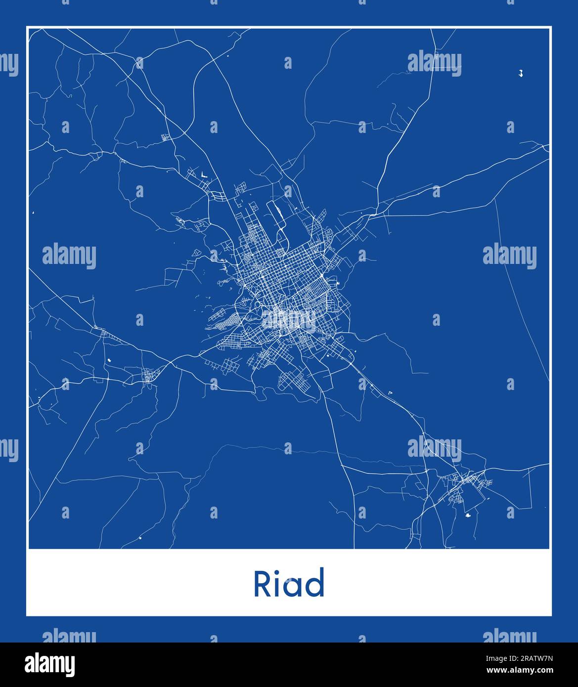 Riad Saudi Arabia Asia City map blue print vector illustration Stock Vector