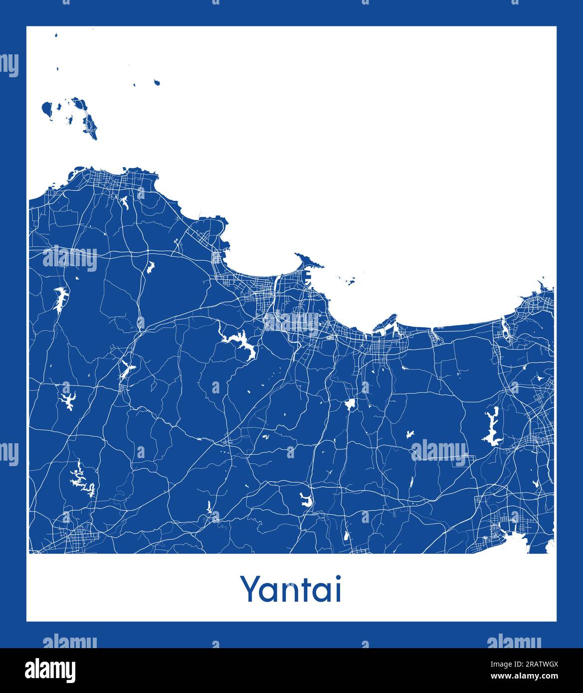 Yantai map stock vector images alamy