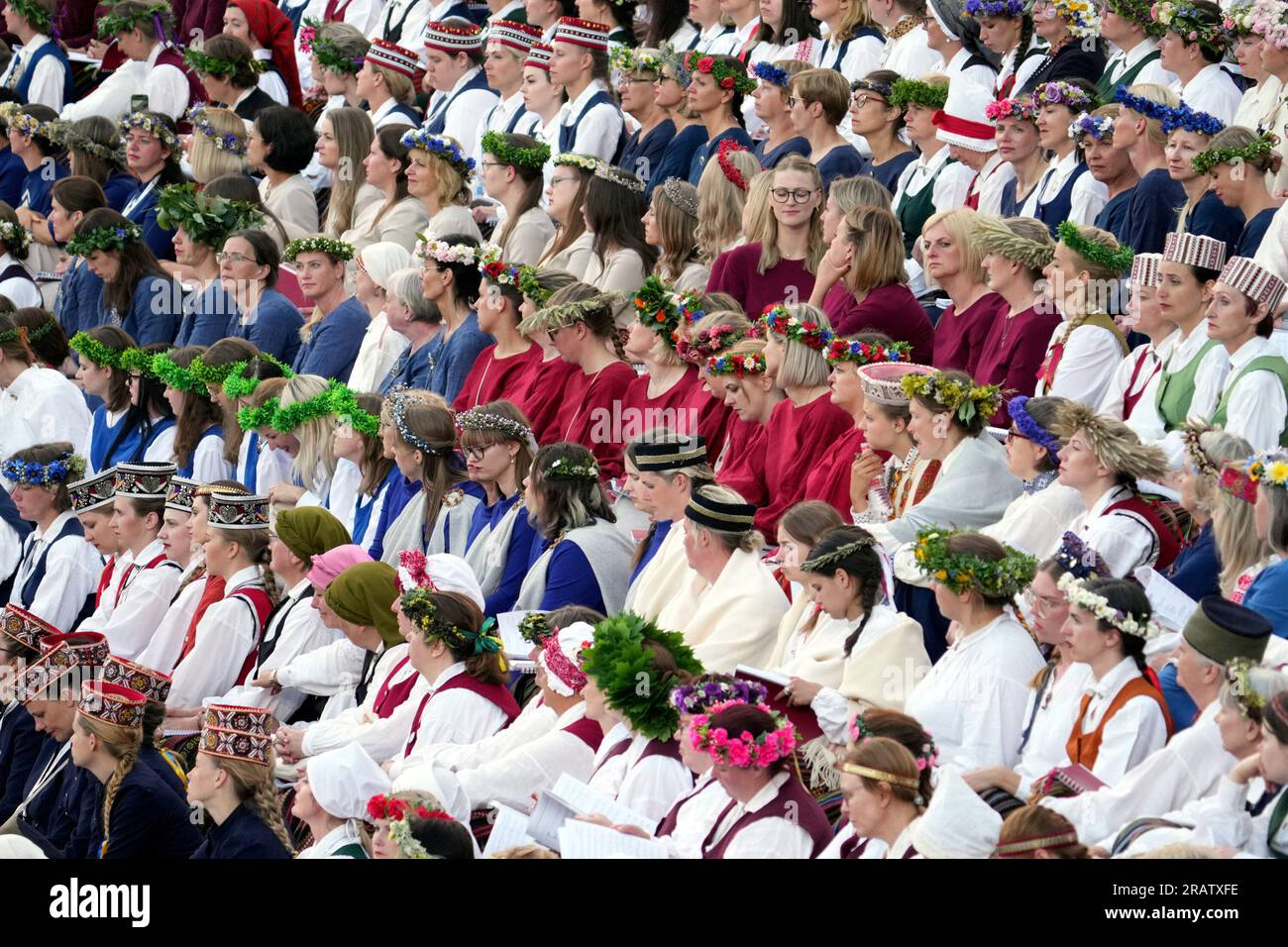 Riga, Latvia. 5th July, 2023. People attend the XXVII Nationwide