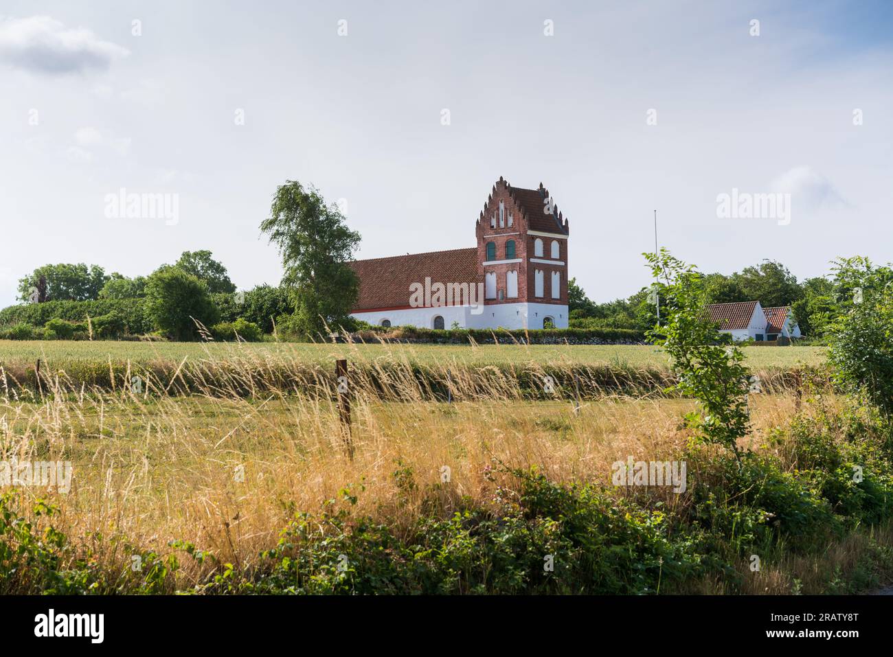 Traditional church in the Helnæs island, Denmark, Europe Stock Photo ...