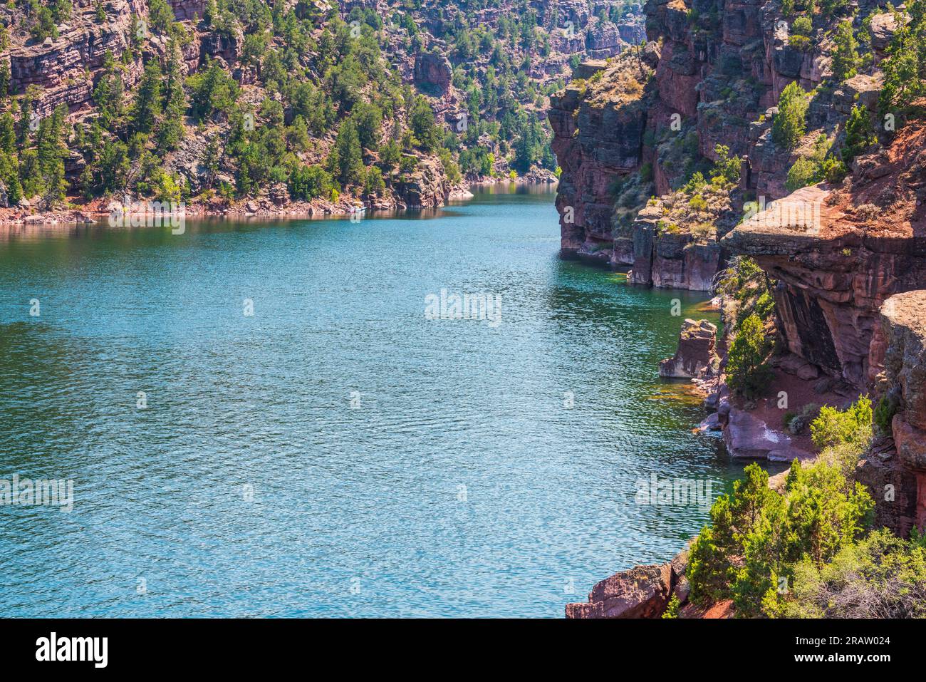 Flaming Gorge National Recreation Area along the Wyoming-Utah border on the Green River. Stock Photo