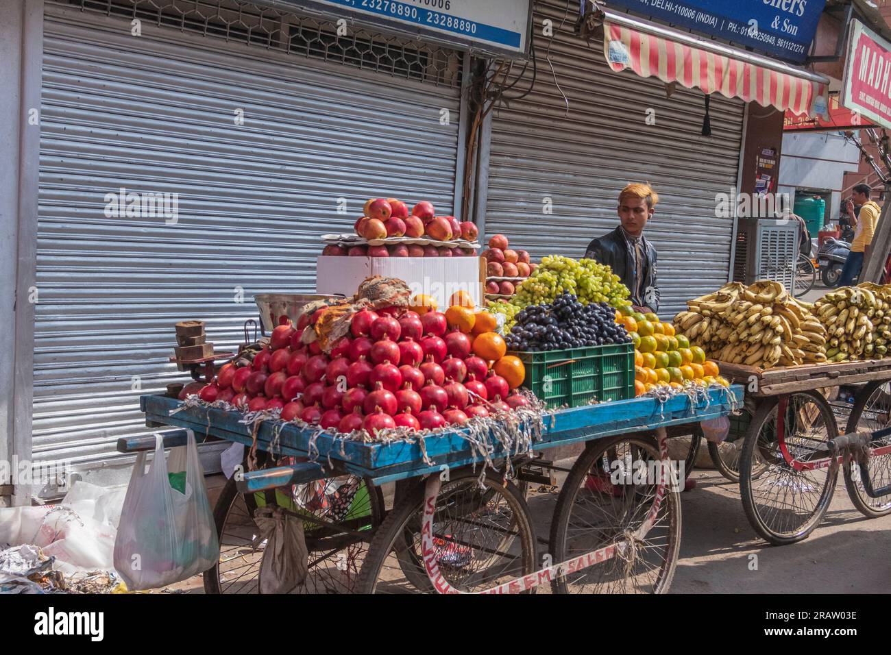 Street vendor in New Delhi, India. Stock Photo