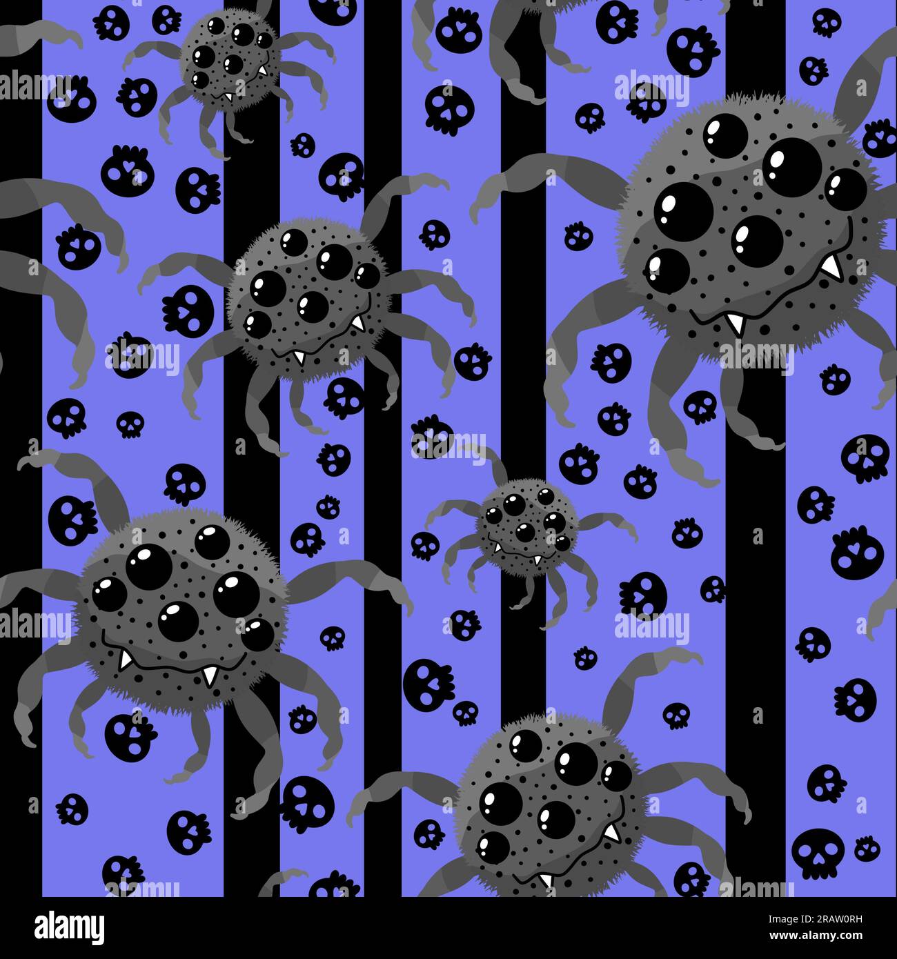 Cartoon monsters seamless Halloween spider pattern for wallpaper and ...