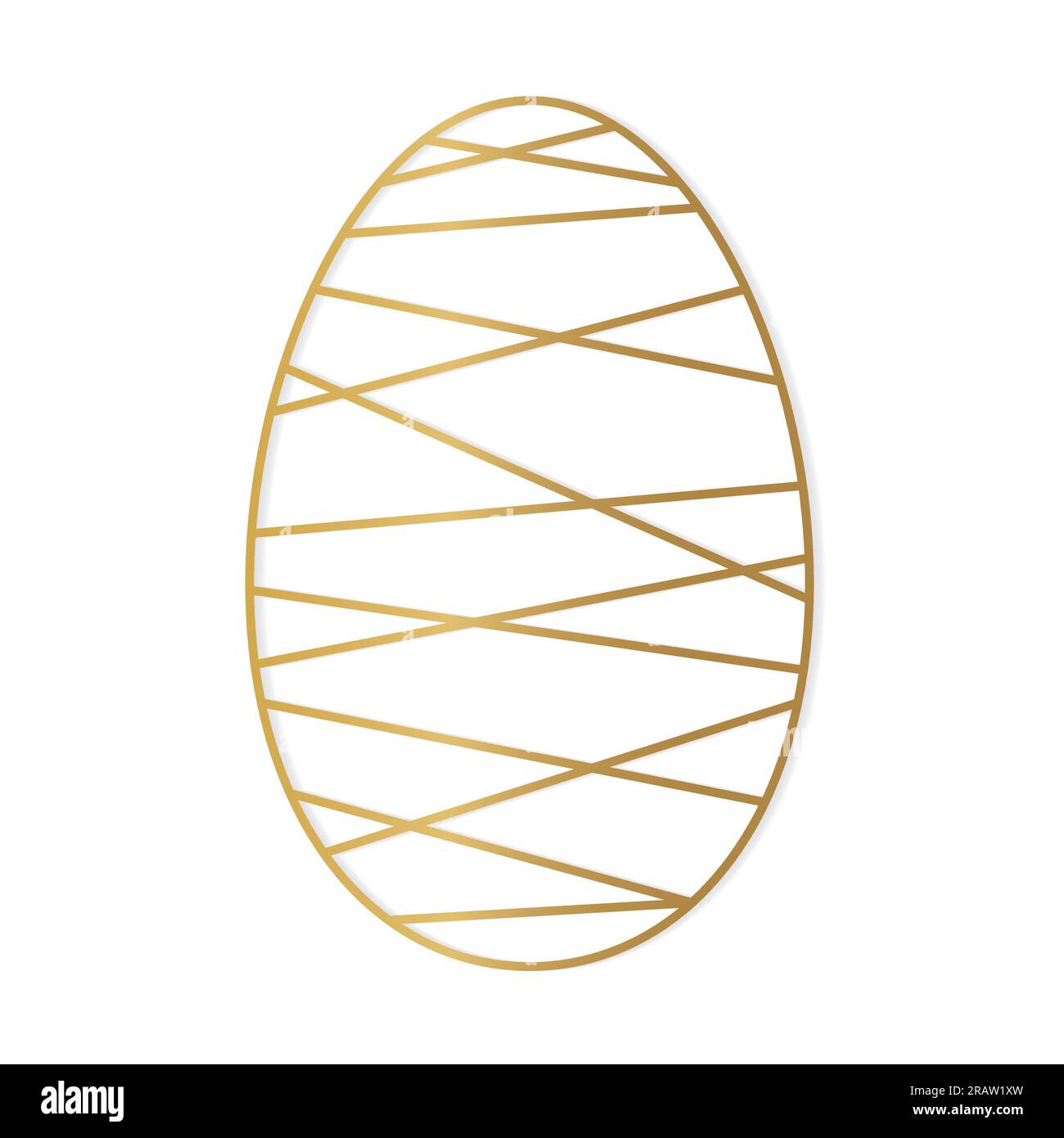 golden line easter egg - vector illustration Stock Vector