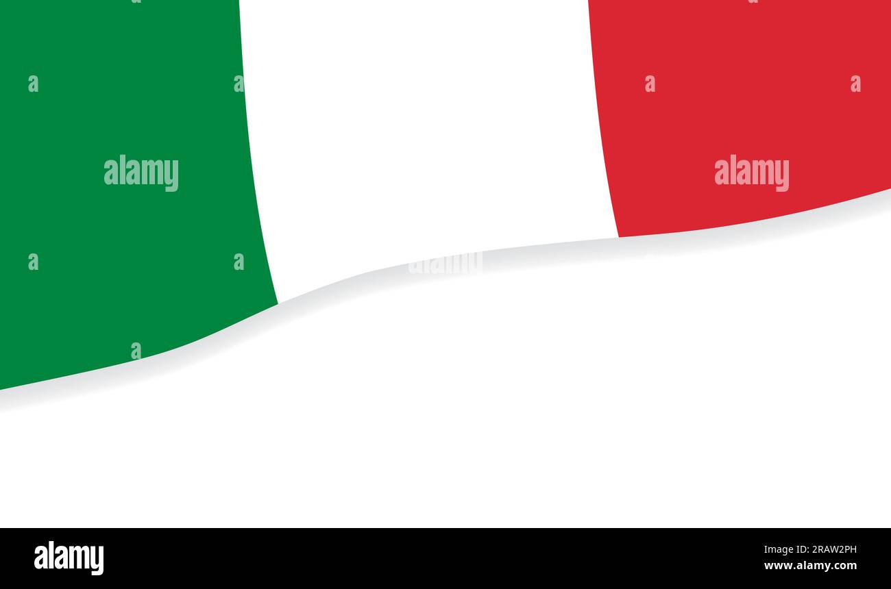 italian wavy flag over white backround - vector illustration Stock ...