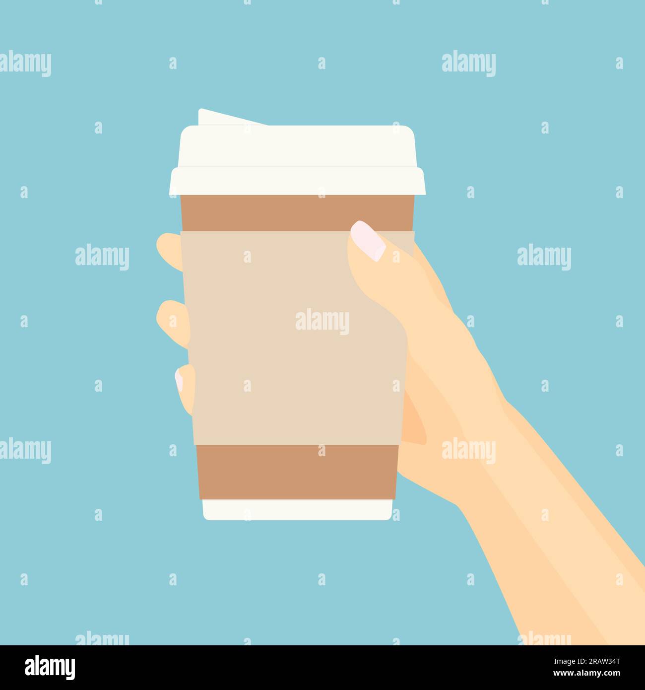 Woman holding paper cup Stock Vector Images - Alamy