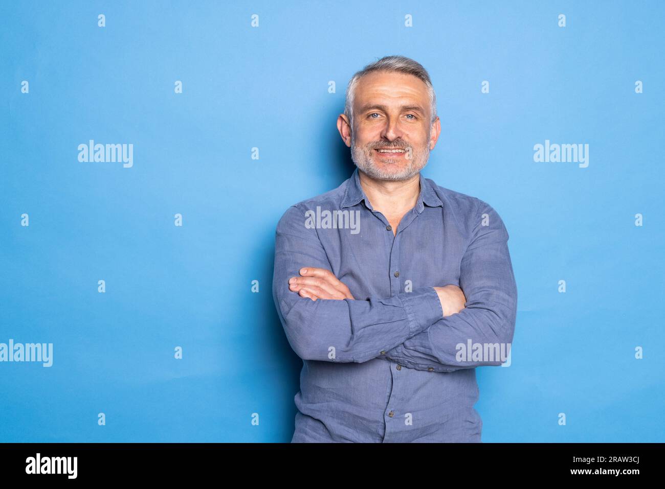 Excited bearded middle aged man hi-res stock photography and images - Alamy