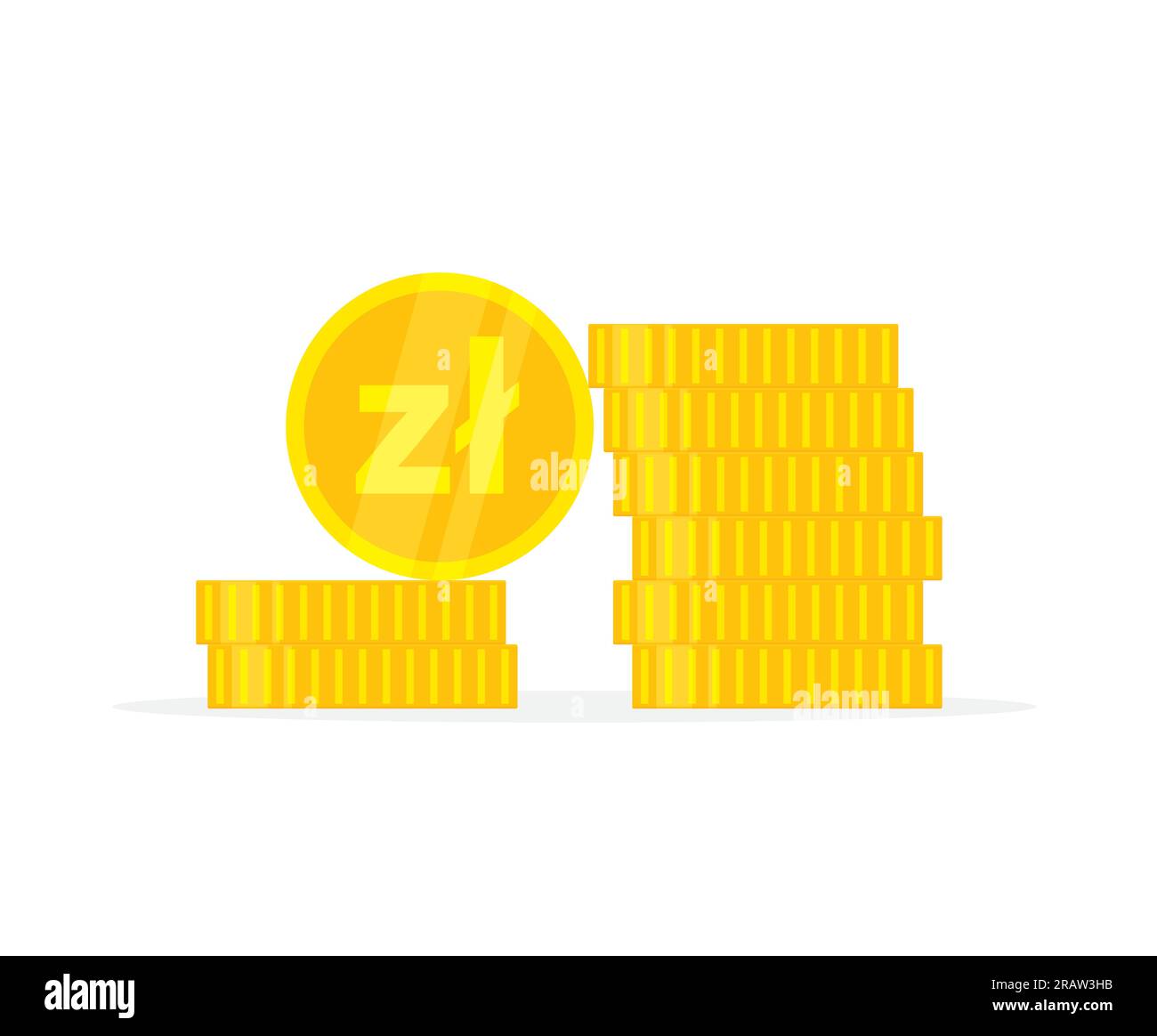 polish zloty currency coins- vector illustration Stock Vector