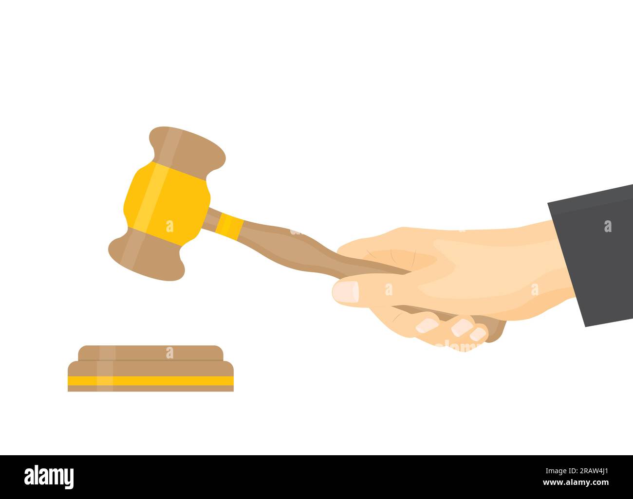 judge hand holds gavel judge- vector illustration Stock Vector Image ...