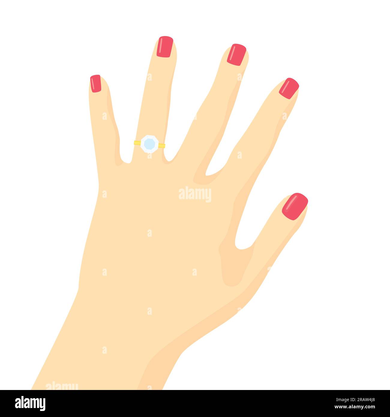hand with engagement ring - vector illustration Stock Vector Image ...