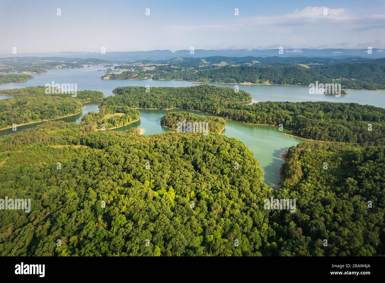 Cherokee Lake, Tennessee. Aerial view of Cherokee Reservoir Stock Photo