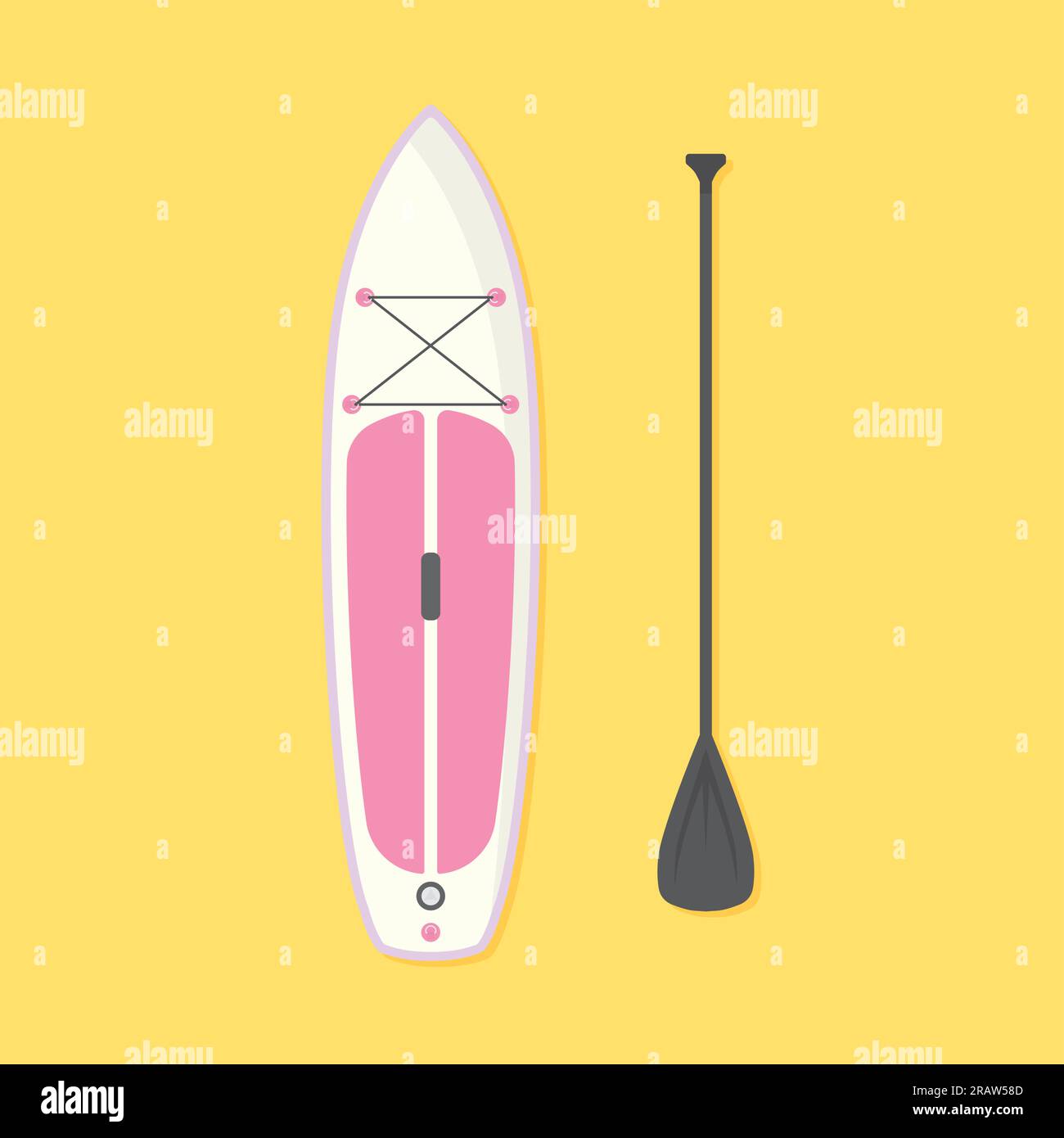 SUP (Stand Up Paddle) board and paddle vector illustration Stock