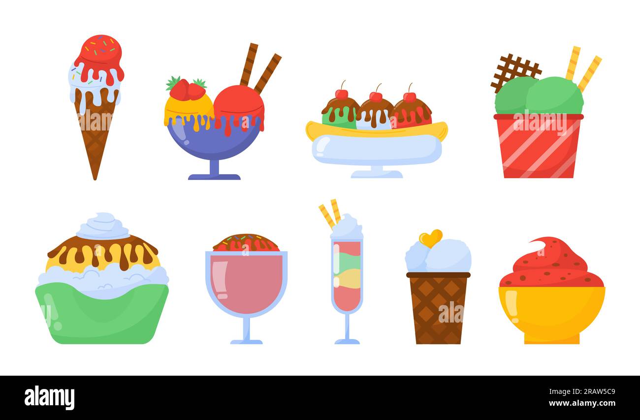 Set of various ice creams Stock Vector Image & Art - Alamy