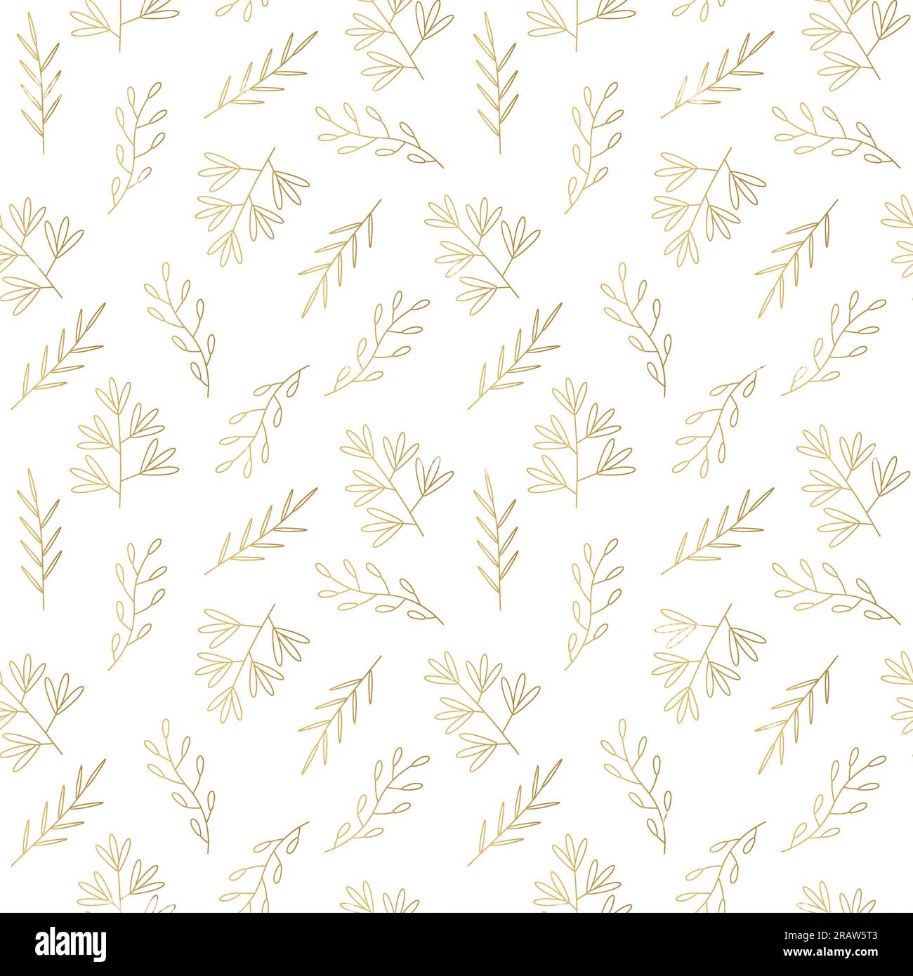 seamless golden pattern with floral elements- vector illustration Stock Vector