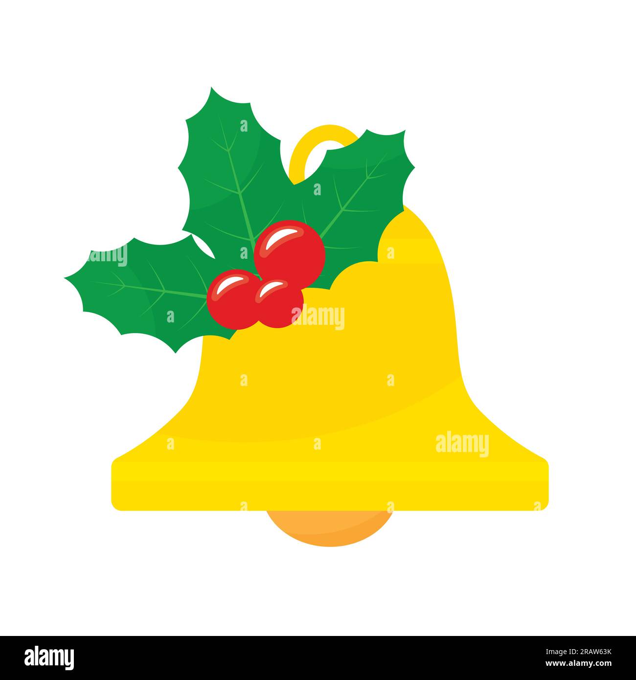 christmas bell with holly berries icon - vector illustration Stock ...