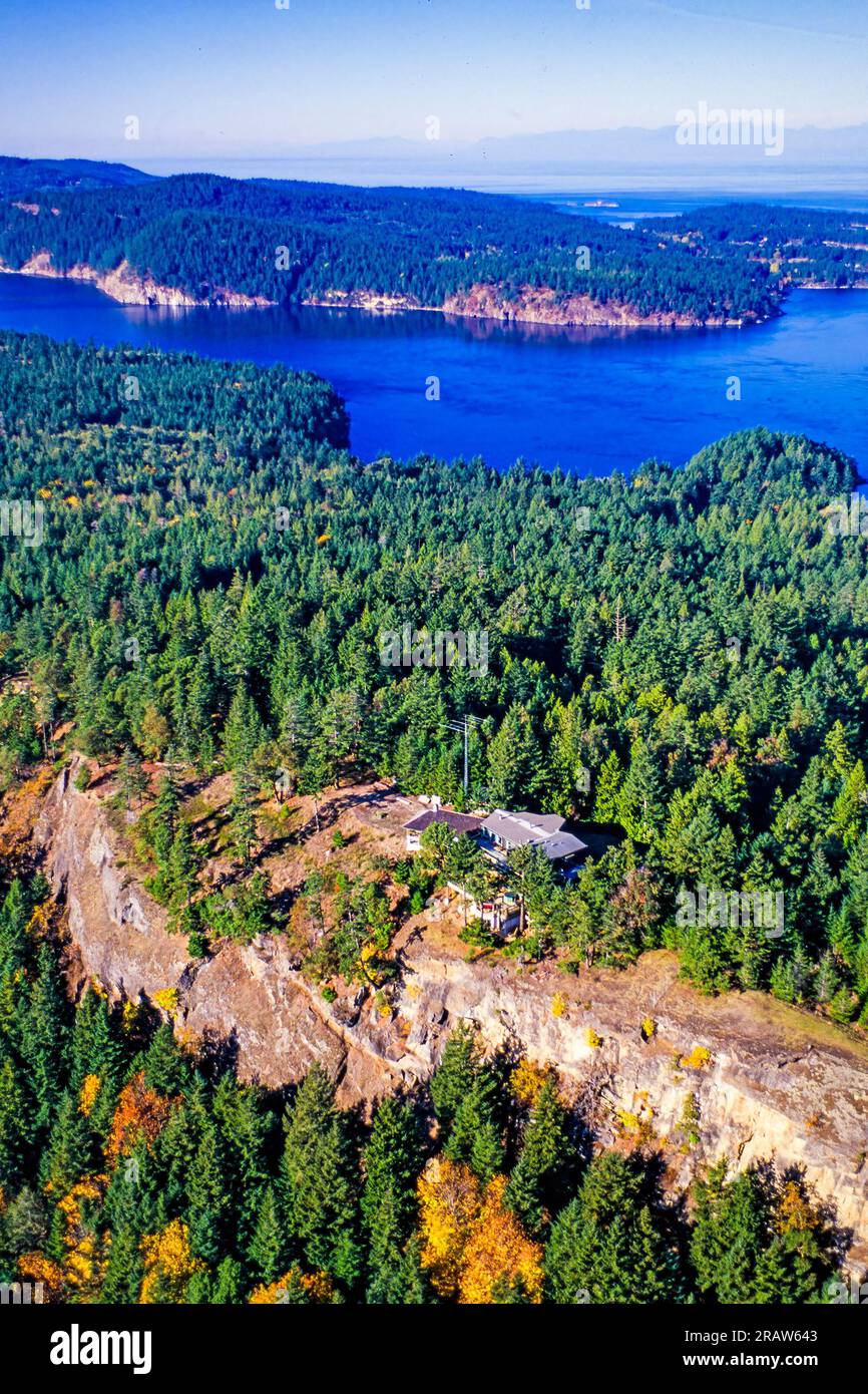 Aerial of Mayne Island, BC, Canada Stock Photo Alamy