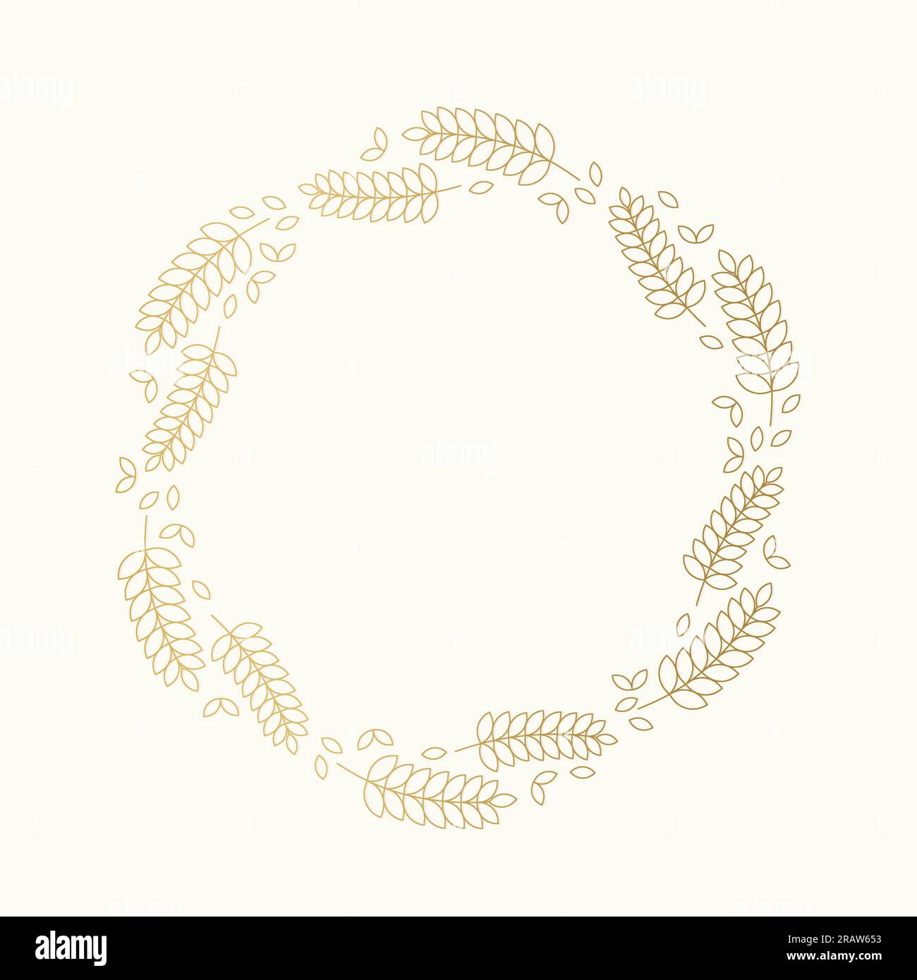 golden wheat ears wreath - vector illustration Stock Vector