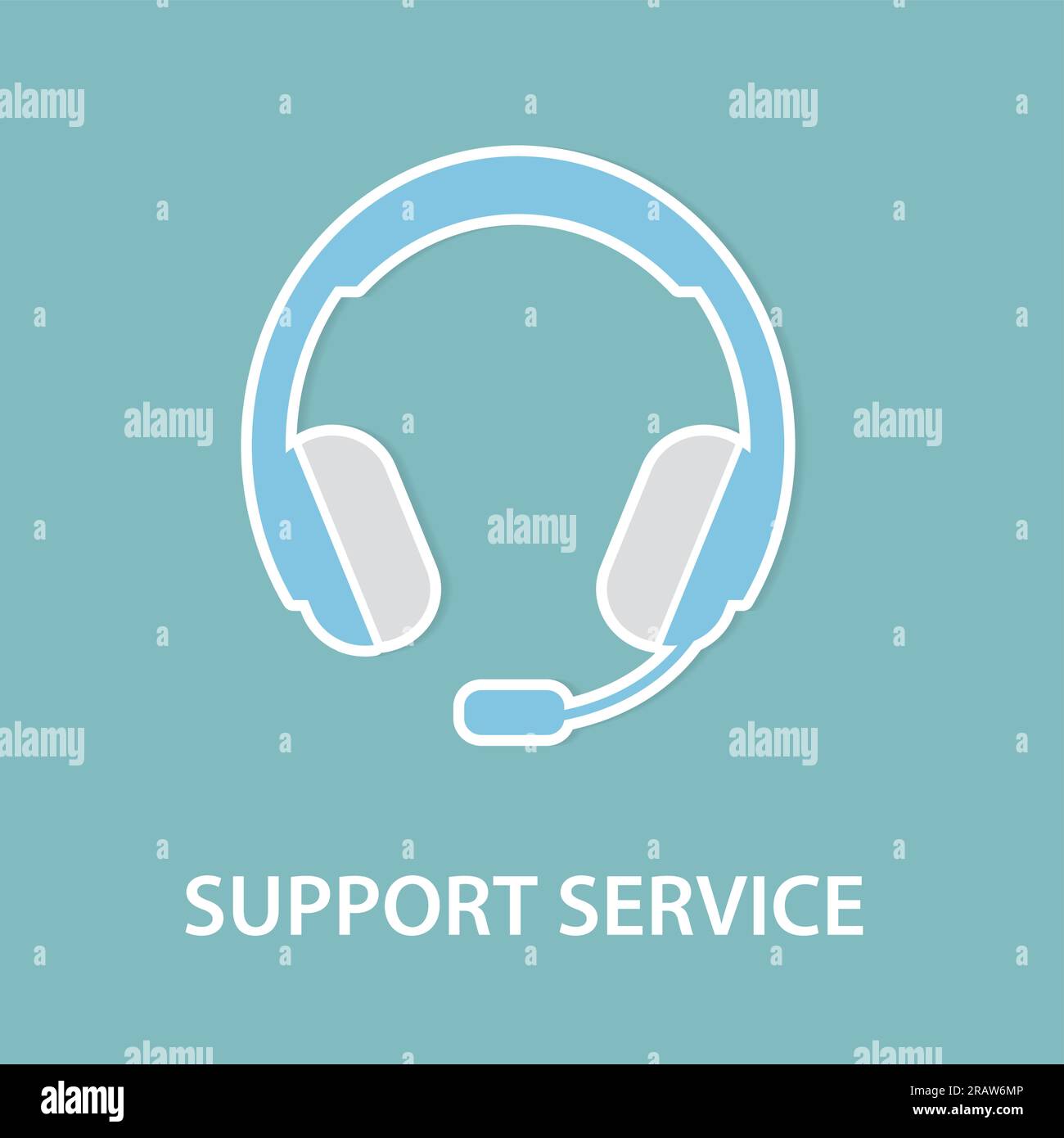 support service and headset icon- vector illustration Stock Vector