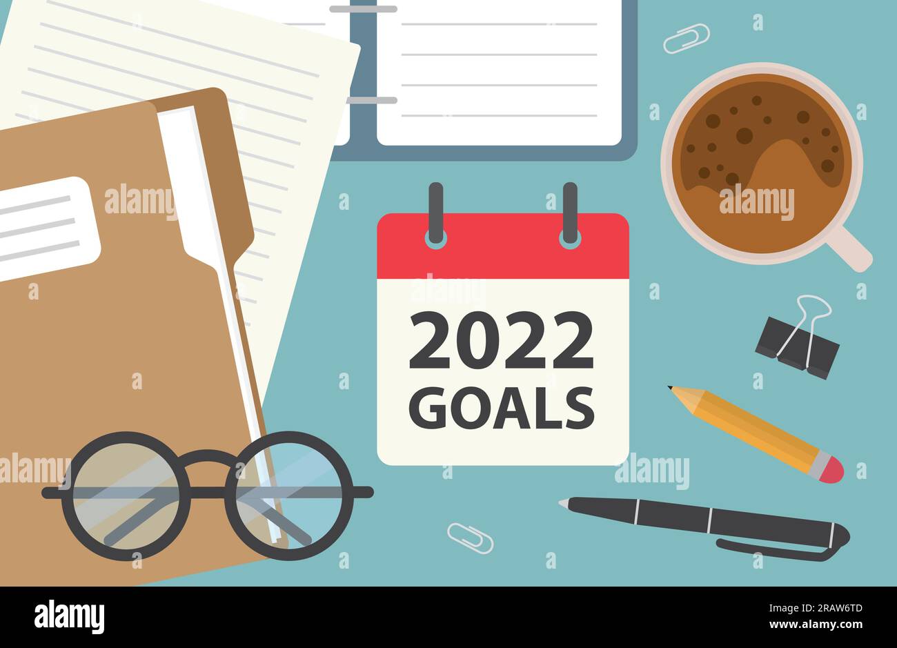 2022 goals written in calendar - vector illustration Stock Vector Image ...