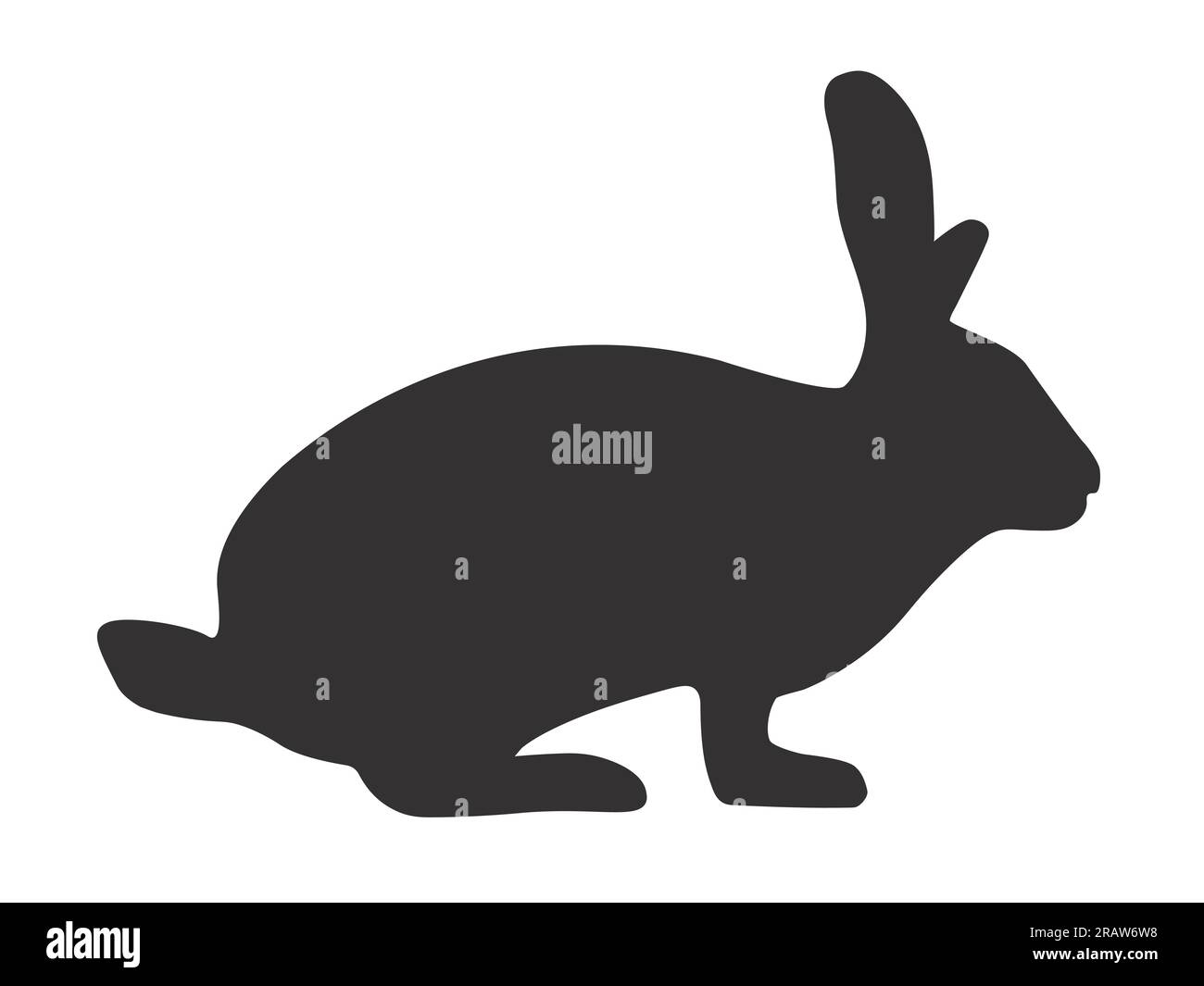 black rabbit silhouette icon- vector illustration Stock Vector Image ...
