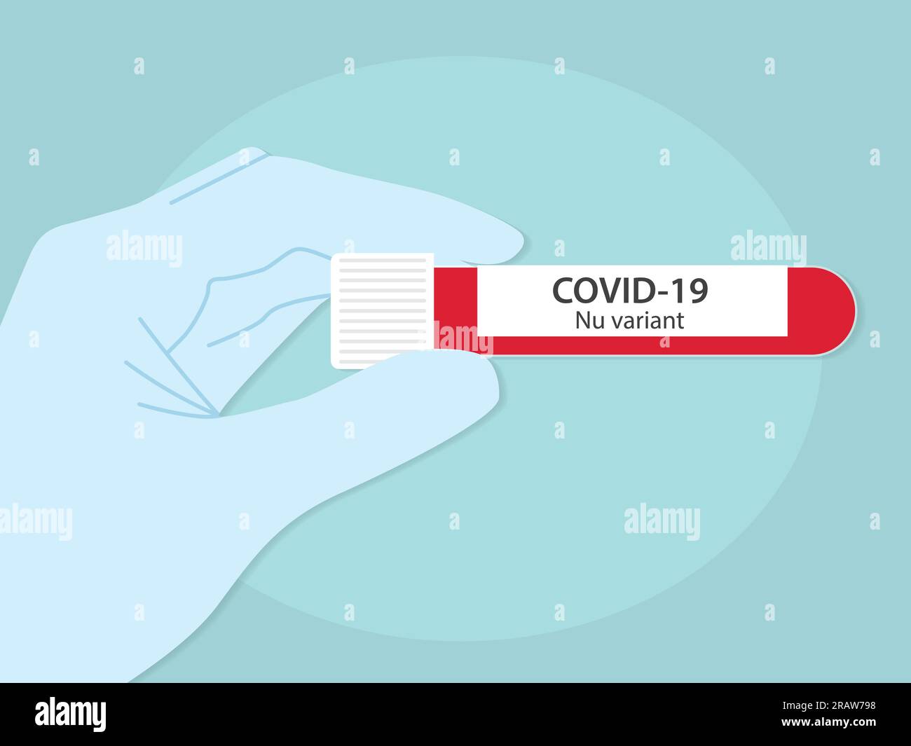 covid-19 new Nu variant blood test tube- vector illustration Stock ...