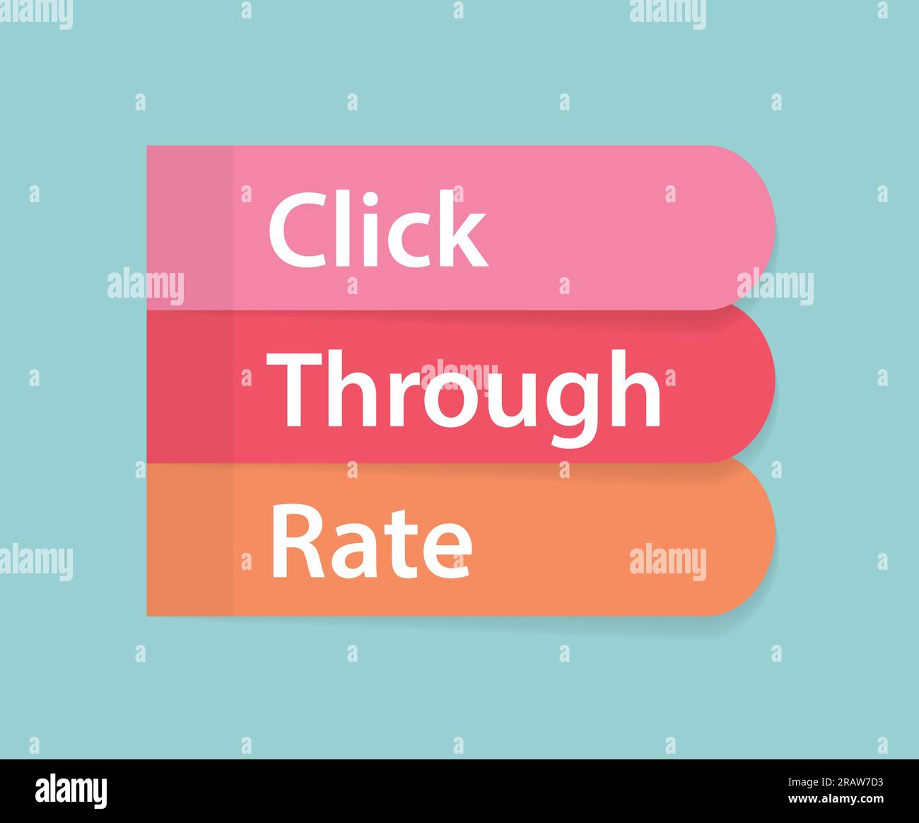 CTR Clickthrough rate written on colorful sticky notes vector
