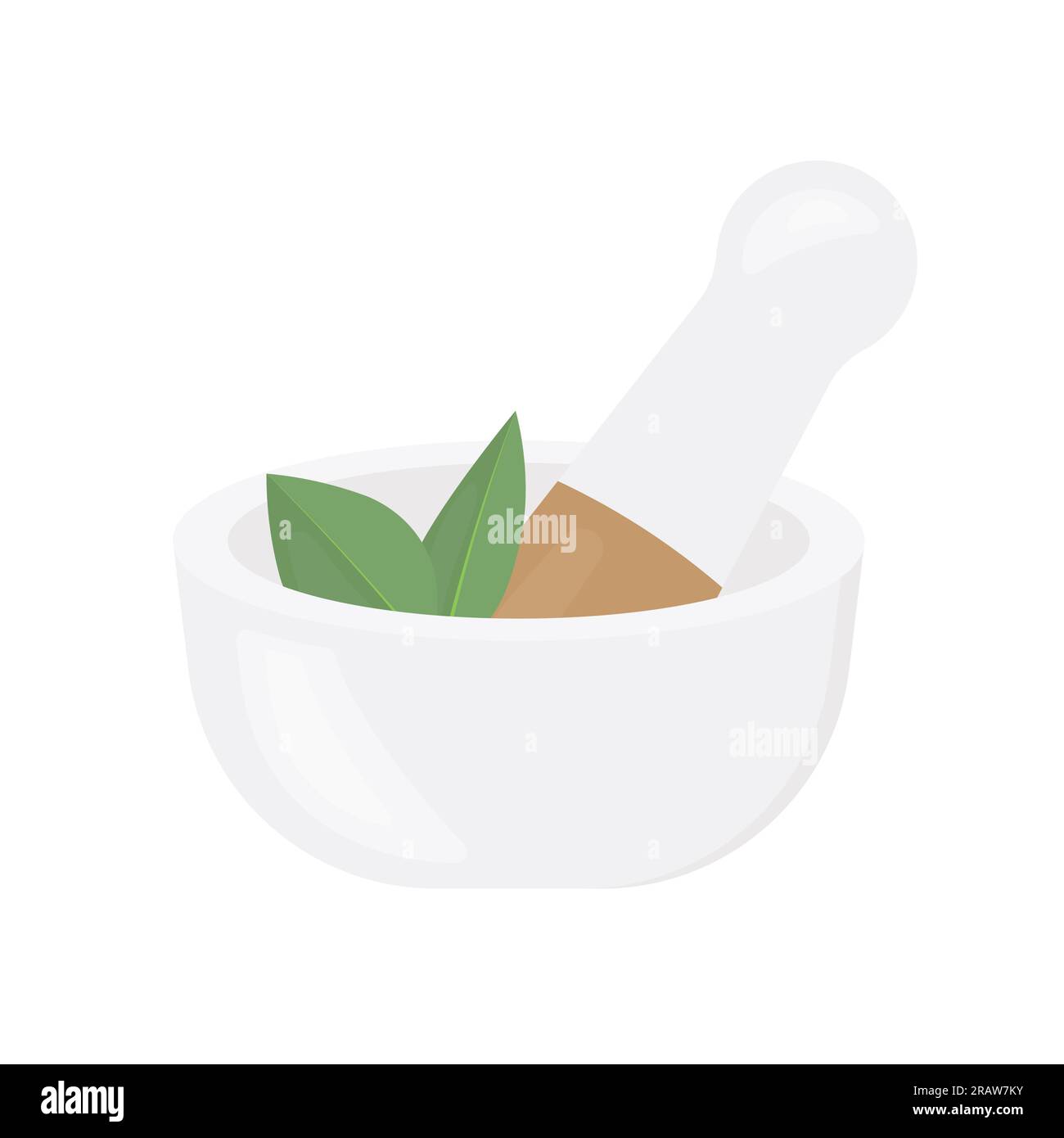 mortar with herbs and peste icon -vector illustration Stock Vector