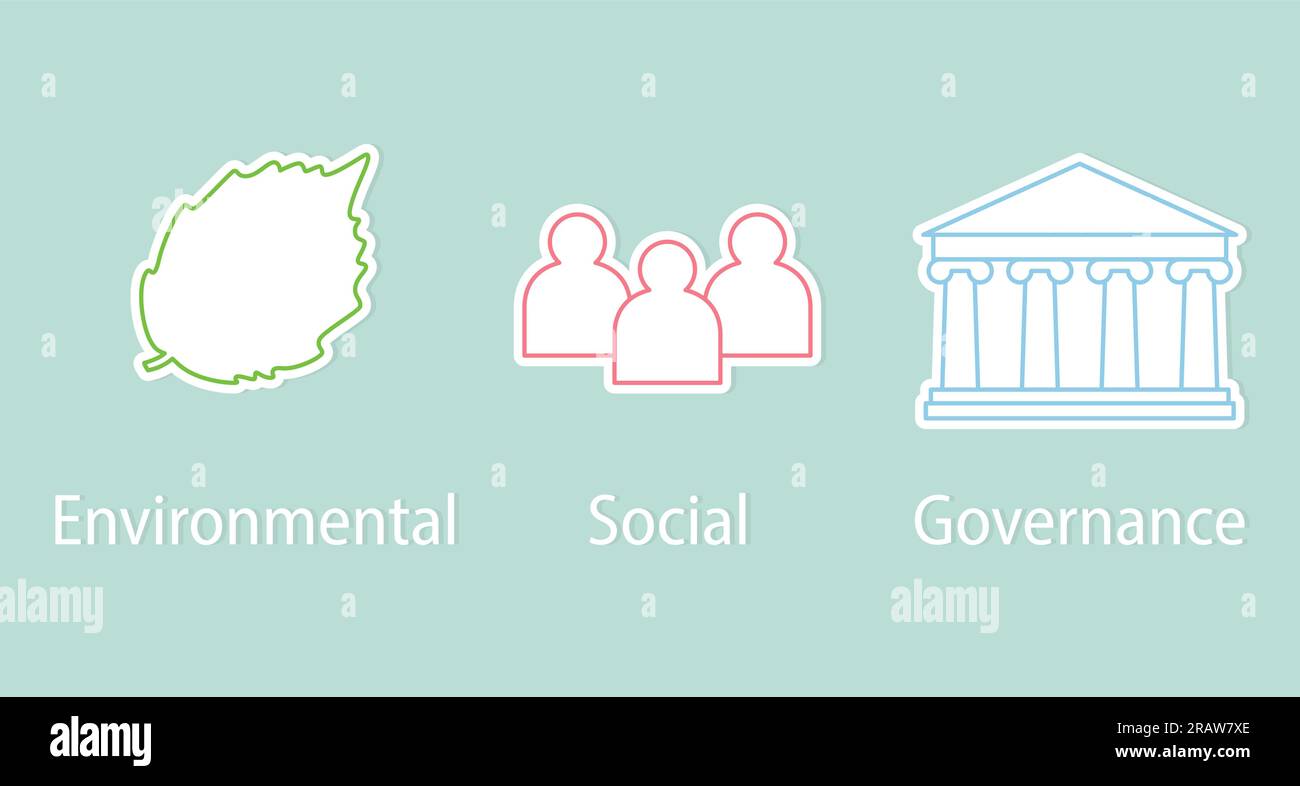 ESG (Environmental Social Governance) Concept - Vector Illustration ...