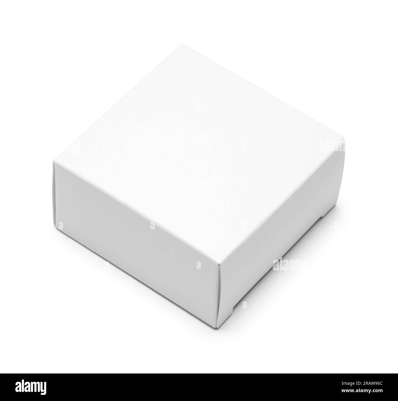 Smooth Square Box Cut Out on White. Stock Photo