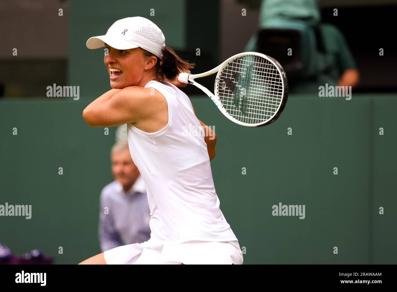 Wimbledon. Number one seed Iga Swiatek of, Poland. 05th July, 2023. during her second round match against Sara Sorribes Tormo of Spain today at Wimbledon. Credit: Adam Stoltman/Alamy Live News Stock Photo