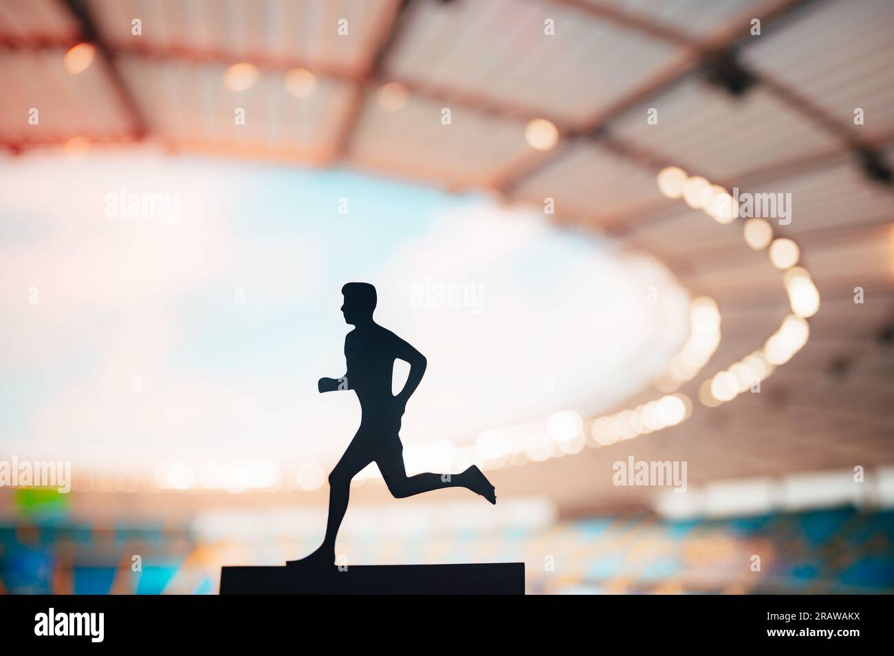 Silhouette of a Male Athlete, a Dedicated Runner, Showcasing Tenacity ...