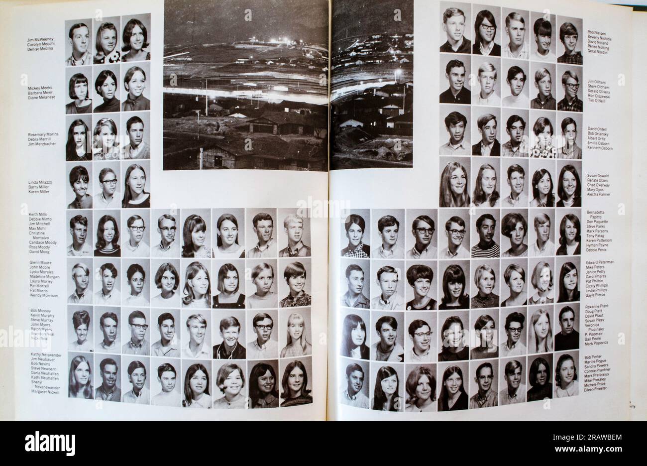 Vintage 1969 high school yearbook, USA Stock Photo Alamy