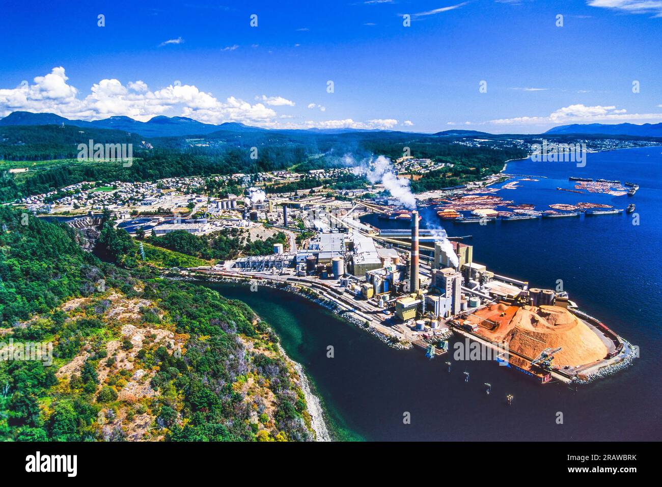 Aerial image of Powell River, BC, Canada Stock Photo Alamy