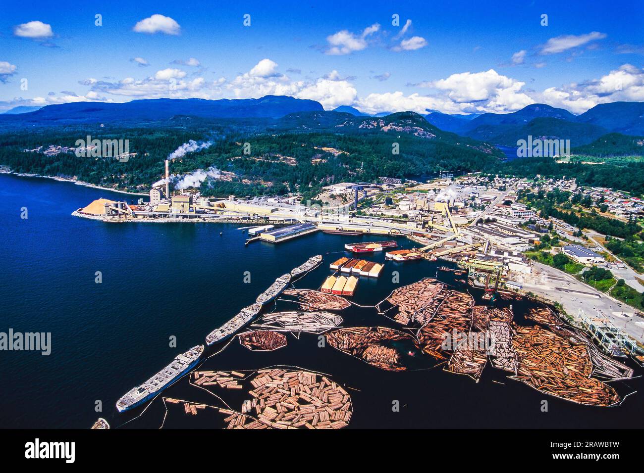 Aerial image of Powell River, BC, Canada Stock Photo Alamy
