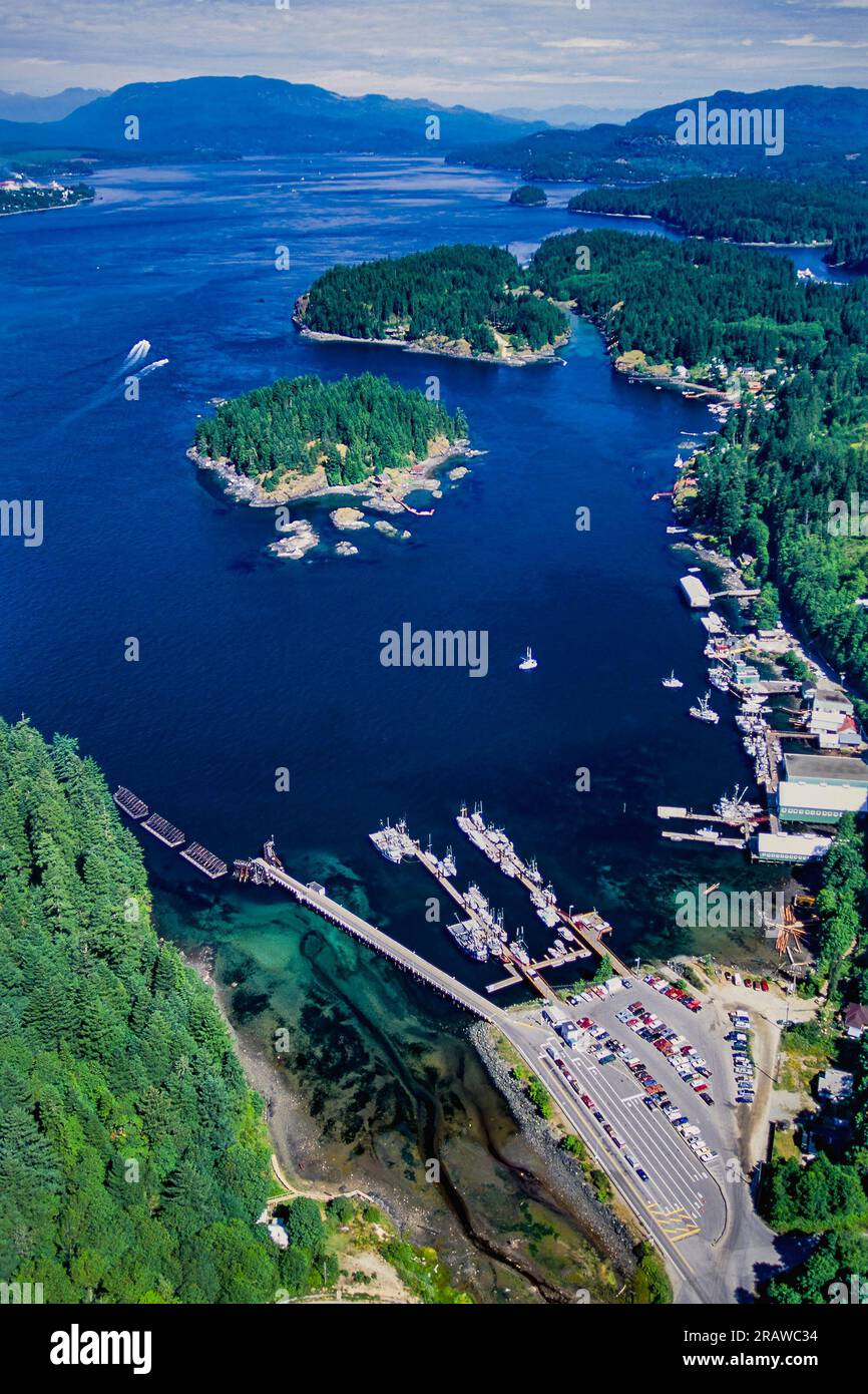 Aerial image of Quadra Island, British Columbia, Canada Stock Photo Alamy
