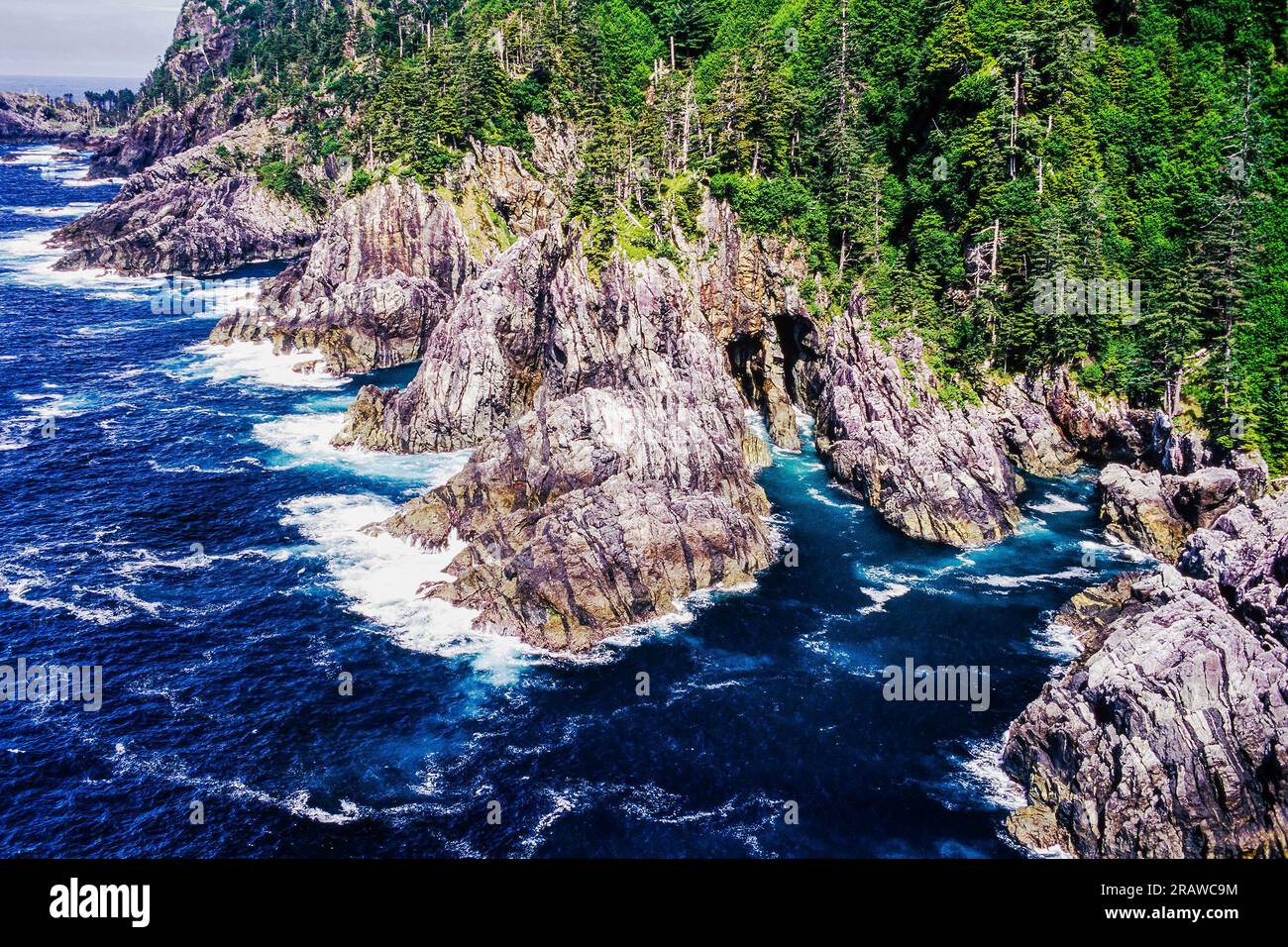 Aerial image of Haida Gwaii (Queen Charlotte Islands) BC, Canada Stock