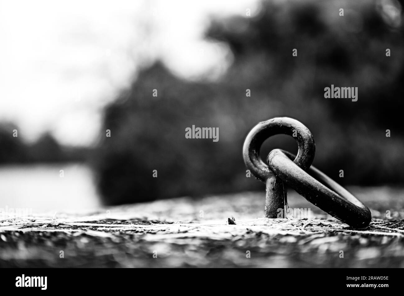 Anchor point along a dock of the Eerie Canal channel used for tying off