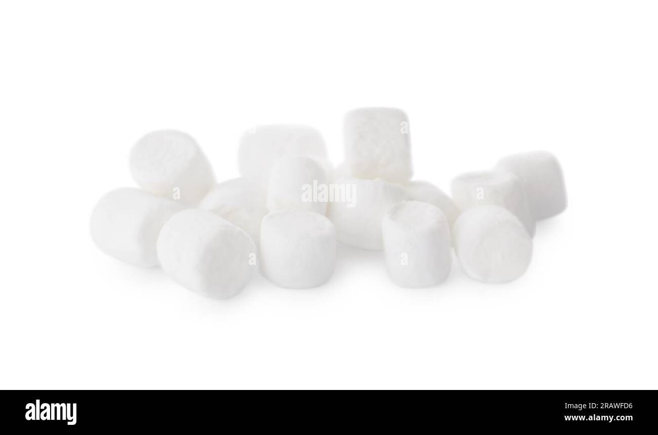 Delicious sweet puffy marshmallows isolated on white Stock Photo - Alamy