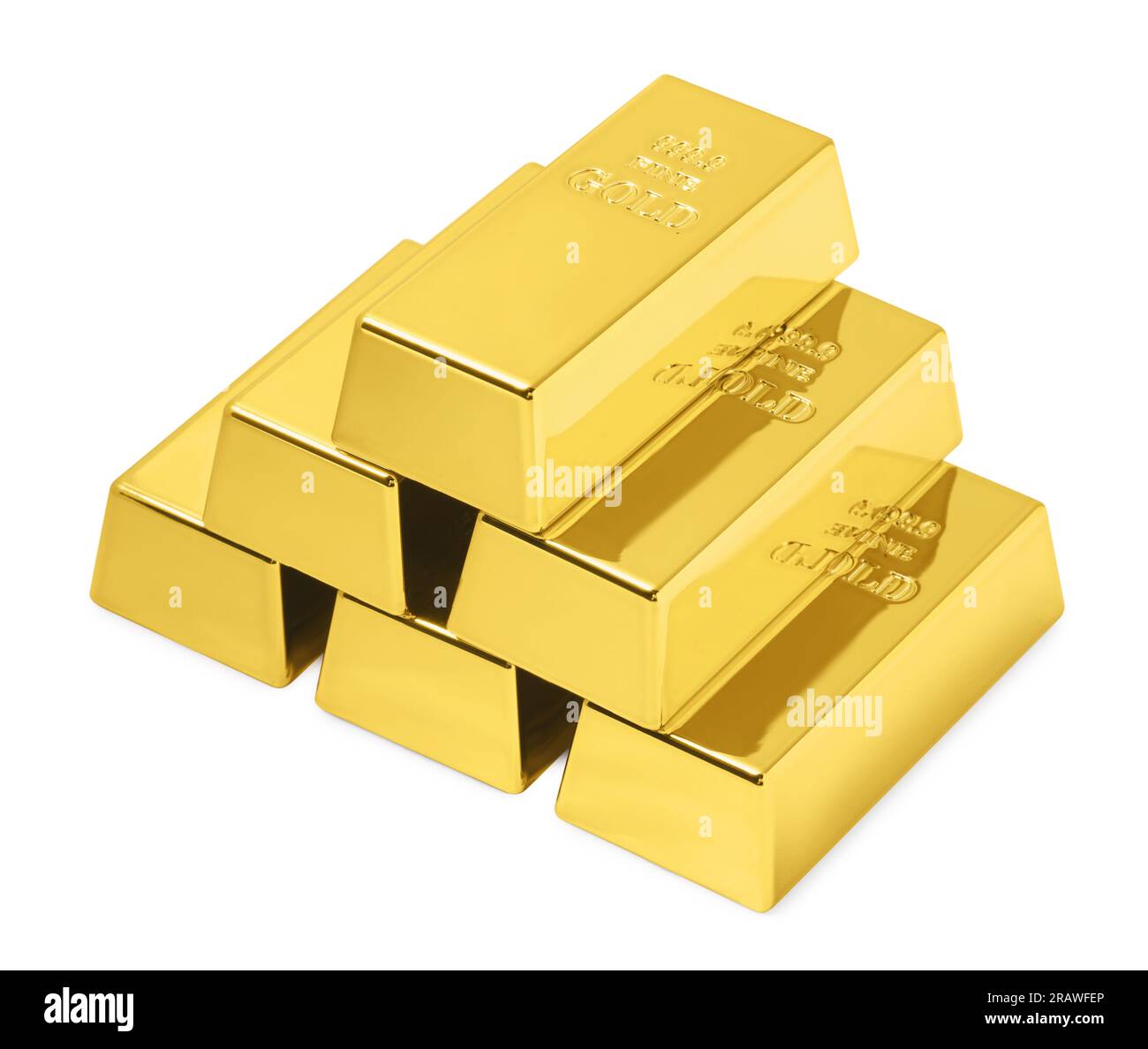 Stack of shiny gold bars isolated on white Stock Photo - Alamy