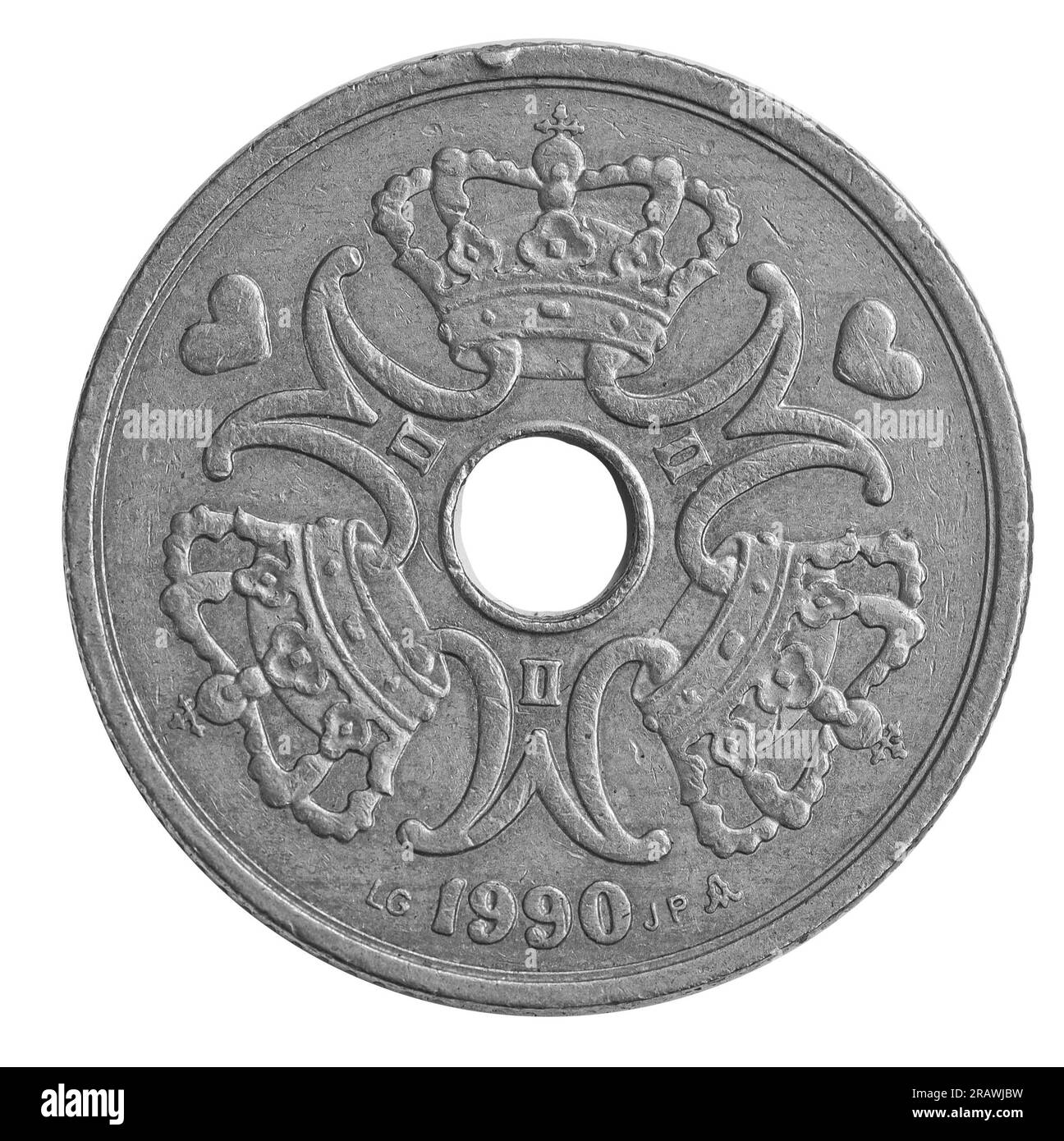 Norwegian crown Coin metal currency close up top view Stock Photo - Alamy