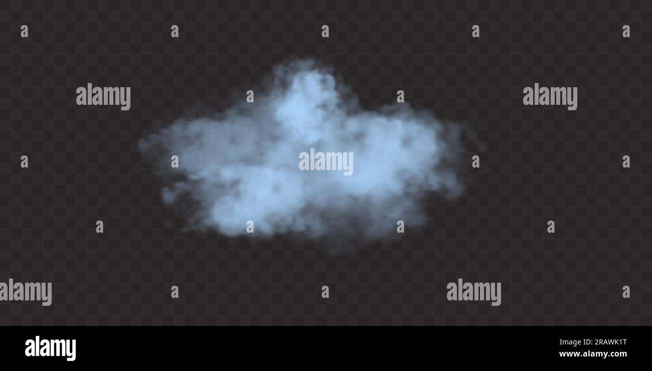 Fluffy blue cloud isolated on transparent background Stock Vector Image ...