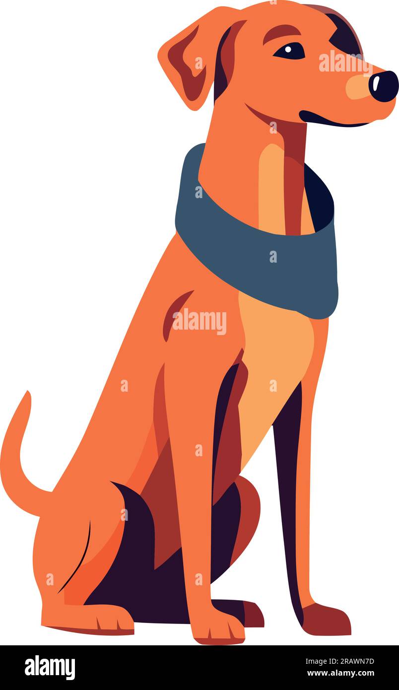 Cute puppy sitting, looking cheerful Stock Vector Image & Art - Alamy
